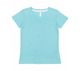 3591 LAT Ladies' V-Neck Harborside Melange Jersey T-Shirt