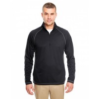 8398 UltraClub Adult Cool & Dry Sport Quarter-Zip Pullover with Side and Sleeve Panels