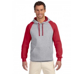 Adult NuBlend Colorblock Raglan Pullover Hooded Sweatshirt 96CR Jerzees