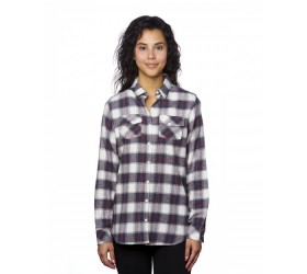 B5210 Burnside Ladies' Plaid Boyfriend Flannel Shirt