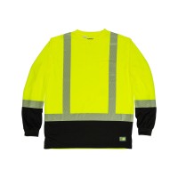 HVK018 Berne Men's Hi-Vis Class 3 Color Blocked Long-Sleeve T-Shirt