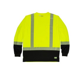 HVK018 Berne Men's Hi-Vis Class 3 Color Blocked Long-Sleeve T-Shirt