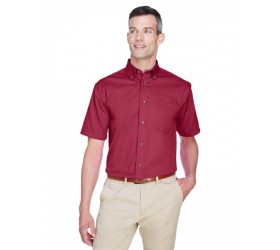 Men's Easy Blend Short-Sleeve Twill Shirt with Stain-Release M500S Harriton