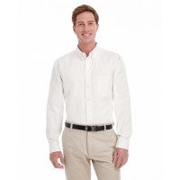 M581 Harriton Men's Foundation 100% Cotton Long-Sleeve Twill Shirt with Teflon