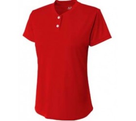 NG3143 A4 Girl's Tek 2-Button Henley Shirt