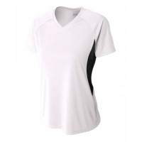 Ladies' Color Block Performance V-Neck T-Shirt NW3223 A4