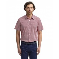 Mens Microcheck Gingham Short-Sleeve Cotton Shirt RP221 Artisan Collection by Reprime