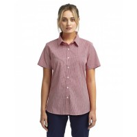 Ladies' Microcheck Gingham Short-Sleeve Cotton Shirt RP321 Artisan Collection by Reprime