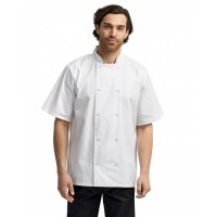 RP664 Artisan Collection by Reprime Unisex Studded Front Short-Sleeve Chef's Jacket